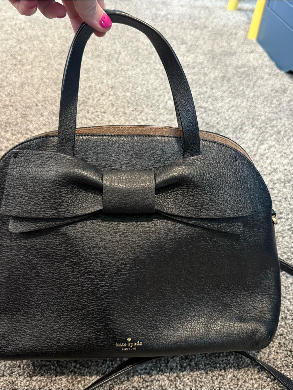 kate spade Black Pebbled Leather Bow Satchel